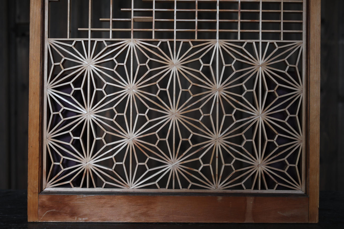 Vintage Japanese Shoji Screen – Kumiko Wood Panel | Japandi Wall Art, Handcrafted Geometric Frame