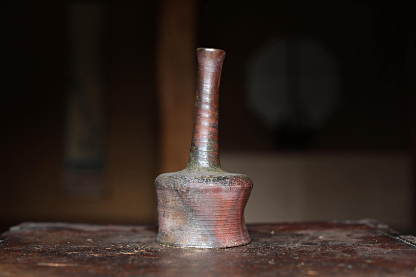 Bizen Ware Vase - Signed Japanese Pottery for Ikebana & Tea Ceremony Decor