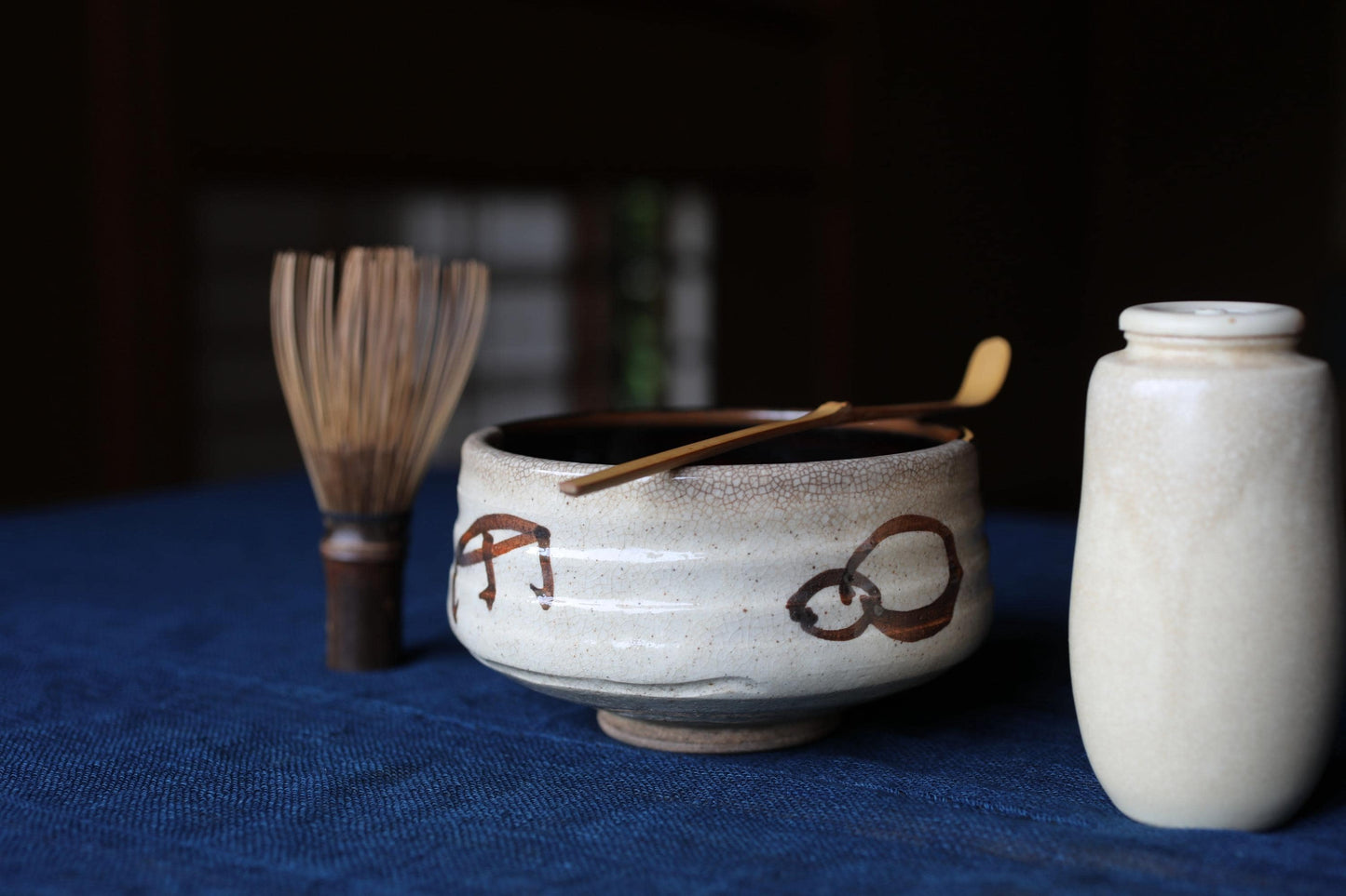 Antique Oribe Tea Bowl - Japanese Handmade Ceramic Bowl | Signed Chawan