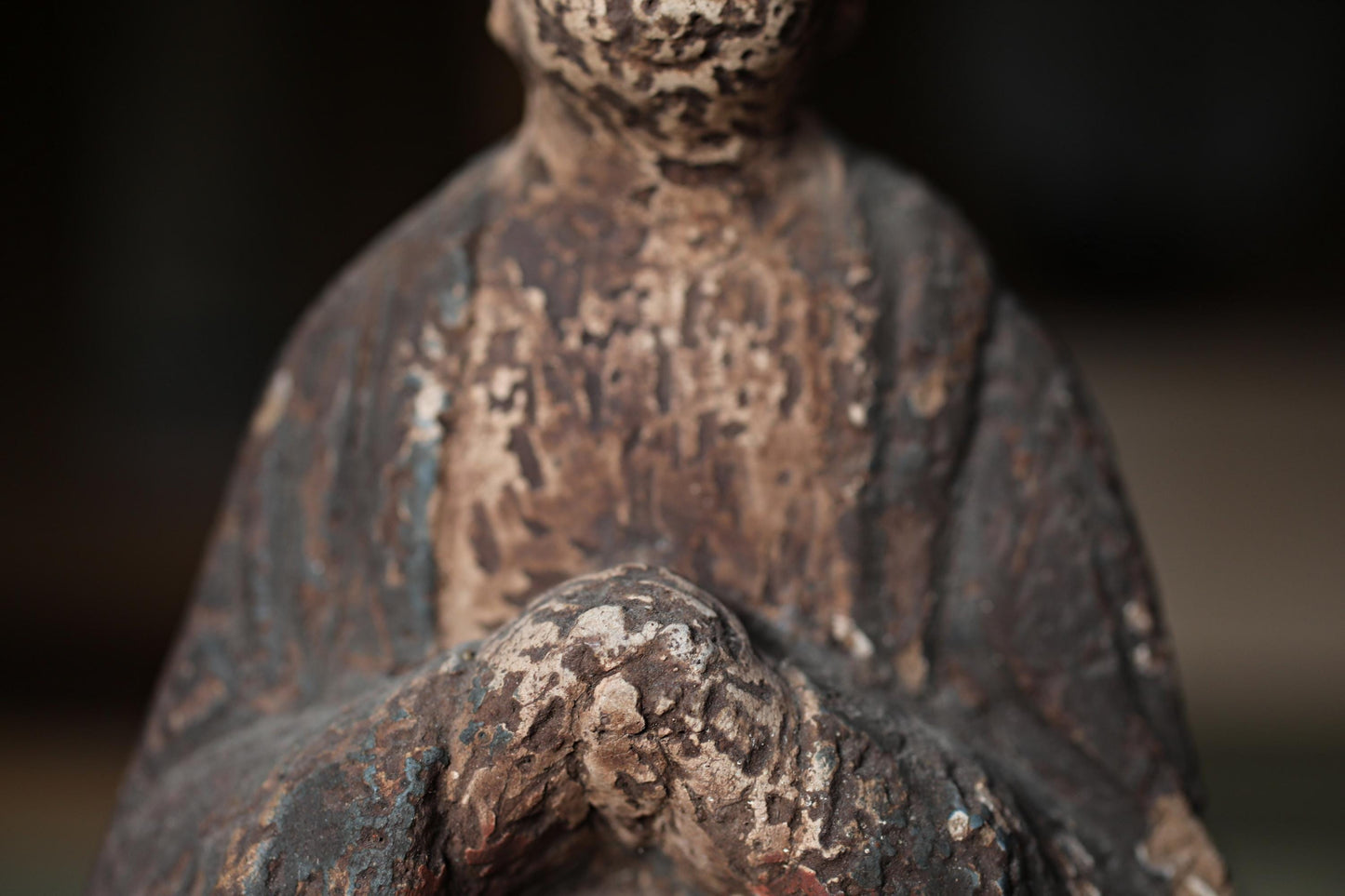 Antique Japanese Buddha - Wooden Amitabha Statue | 1700s Edo Period Sculpture