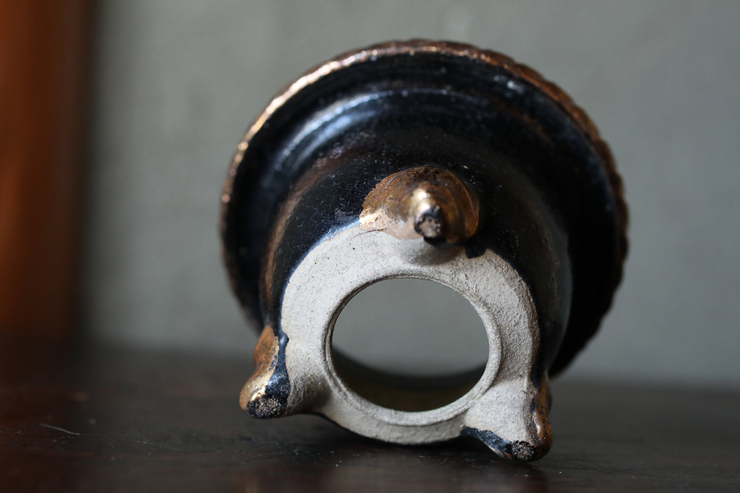 Japanese Orchid Pot - Raku Ware Pottery With Gold Painted Legs | Durable Lightweight Pot