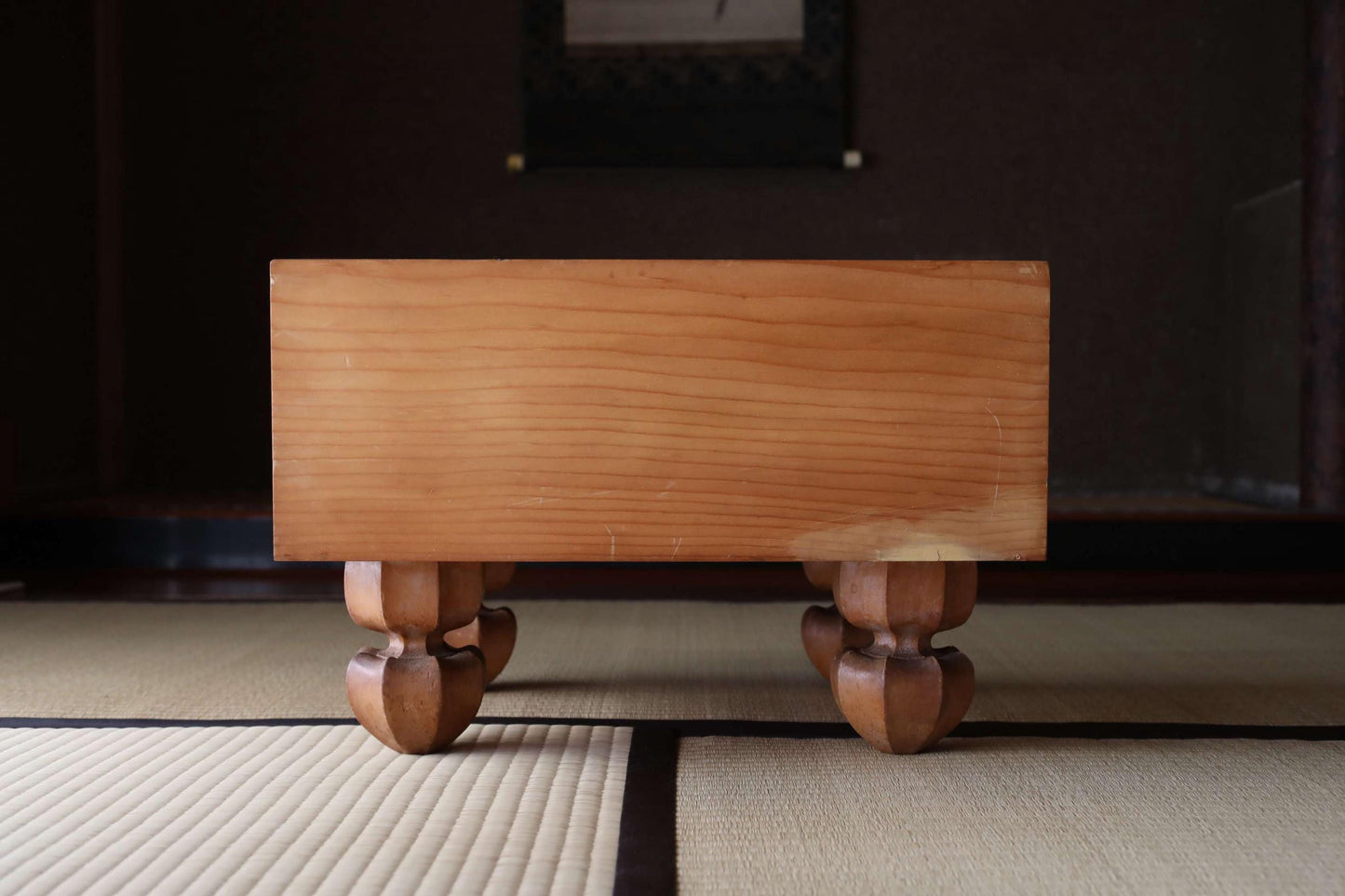 Japanese Go Game Table - Solid Wood Goban with Thick Stone Set & Architectural Board