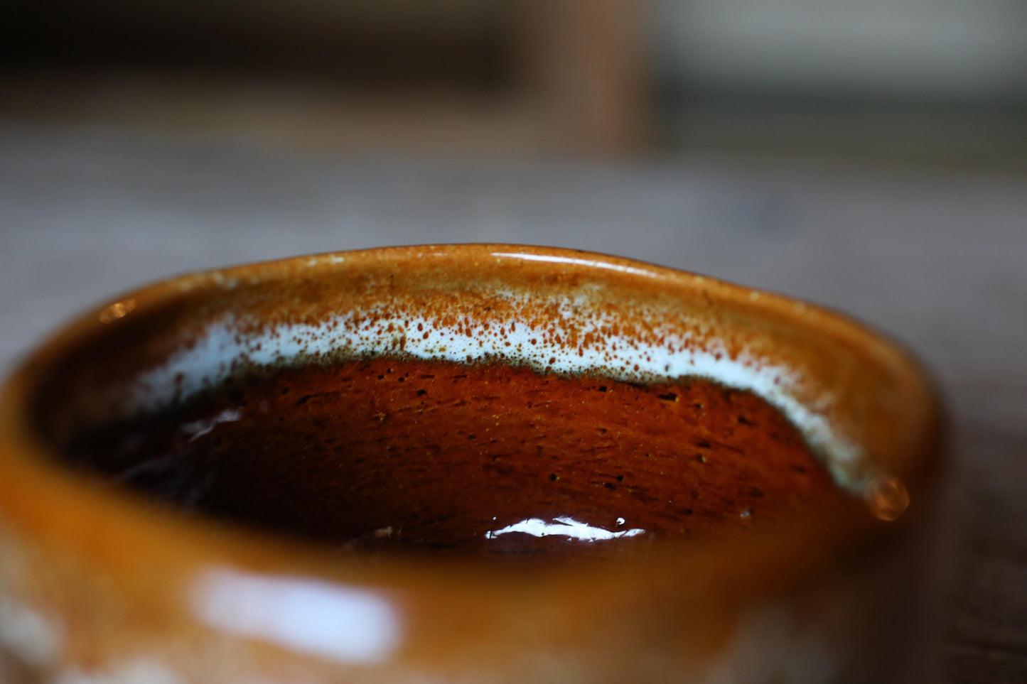 Japanese RAKU CHAWAN Handmade Matcha Tea Cup Bowl - Traditional Tea Ceremony Pottery with Kanji Signature Box