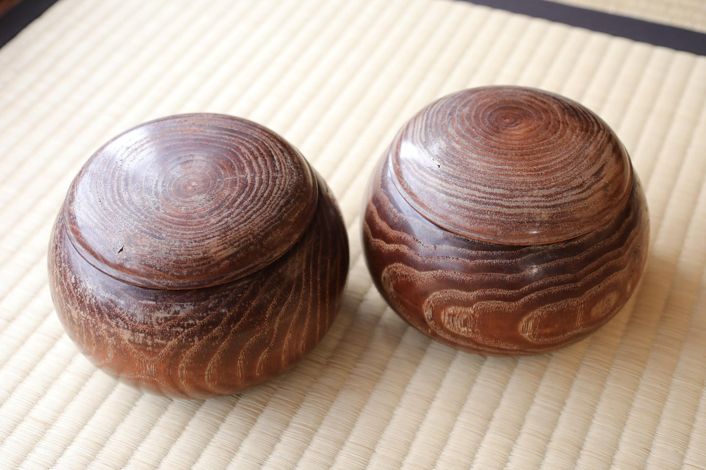 Japanese Go Game Table - Solid Wood Goban with Thick Stone Set & Architectural Board