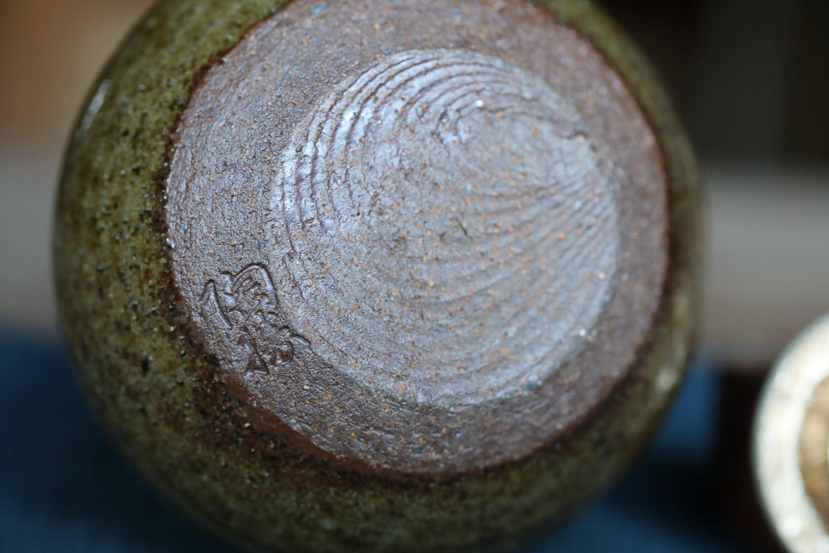 A close-up image of a ceramic vase with a distinctive design on its surface.
