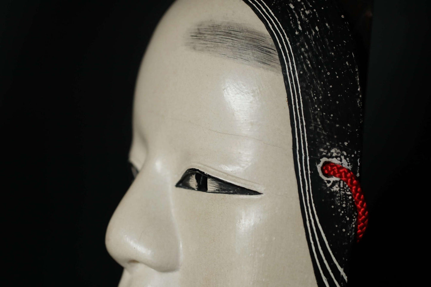 Japanese Noh Mask - Ko-Omote Young Maiden Wooden Wall Ornament | Signed Master Artwork