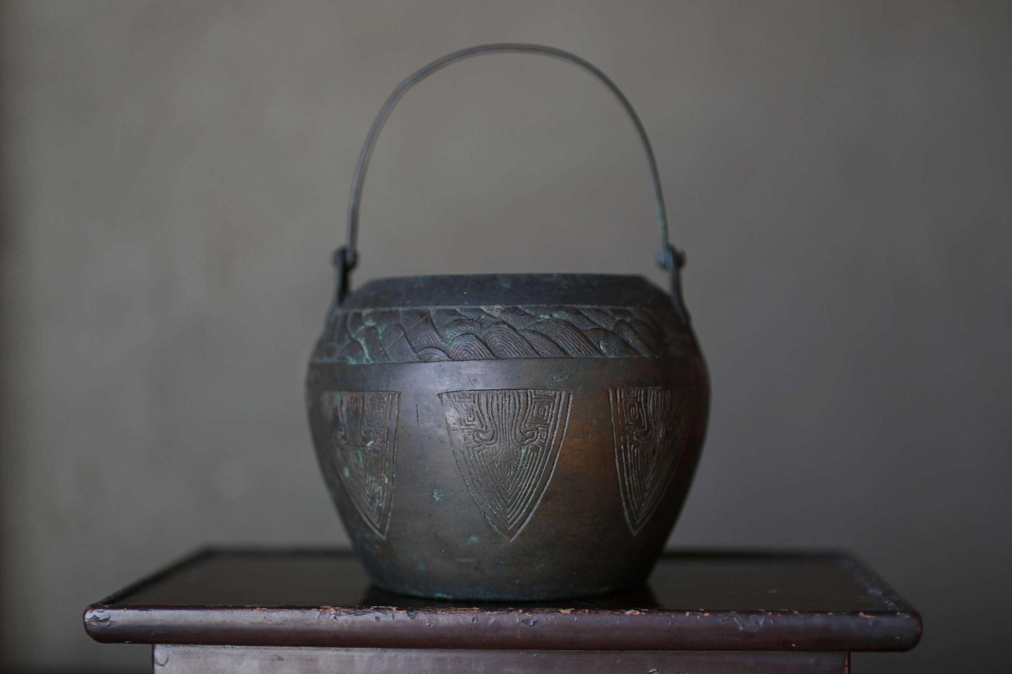 Antique Bronze Censer - Japanese Taotie Motif Incense Burner for Sacred Space