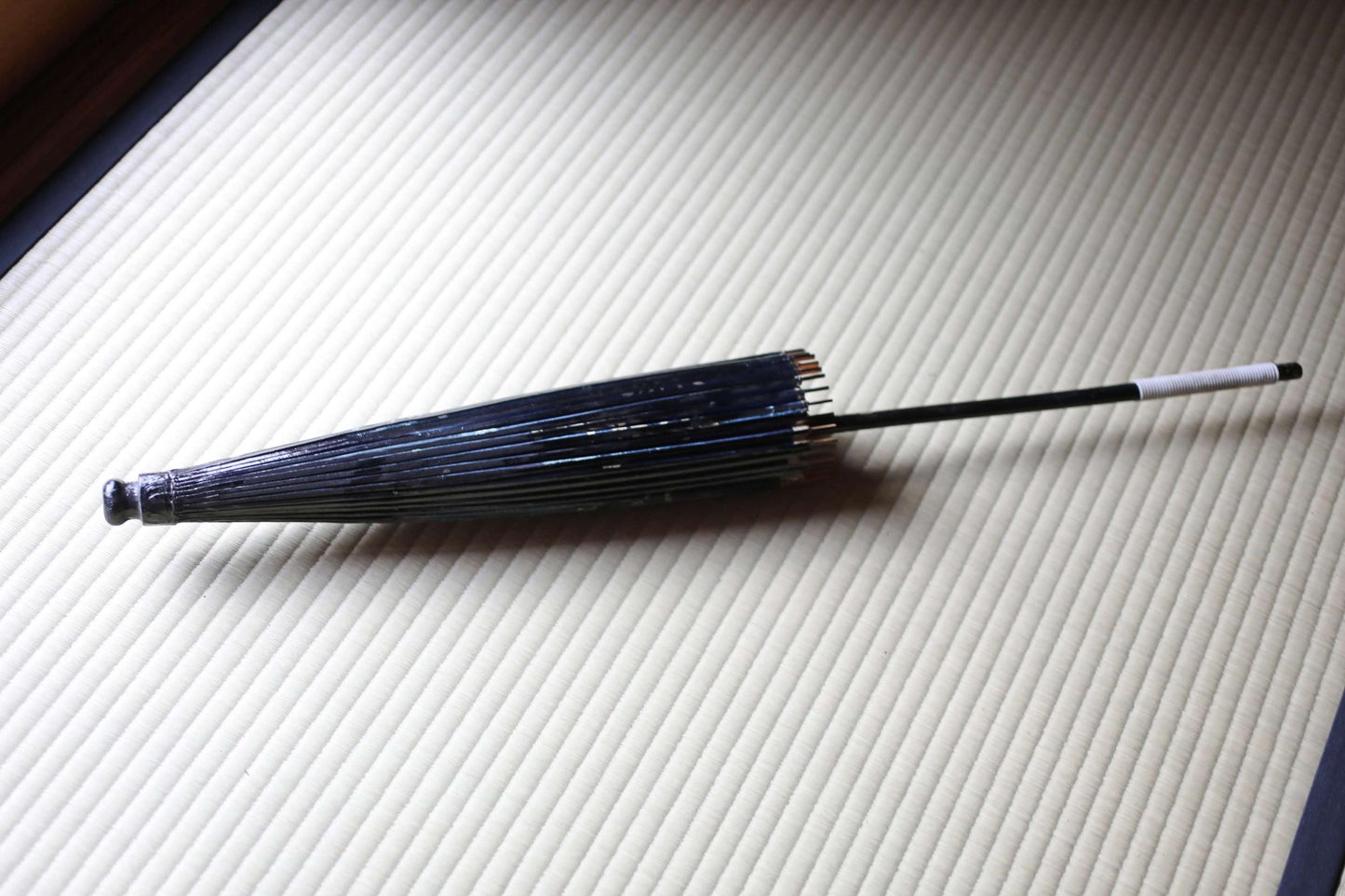 Japanese Bangasa Umbrella - Vintage Paper Parasol with Origami Crane Design & Bamboo Craft
