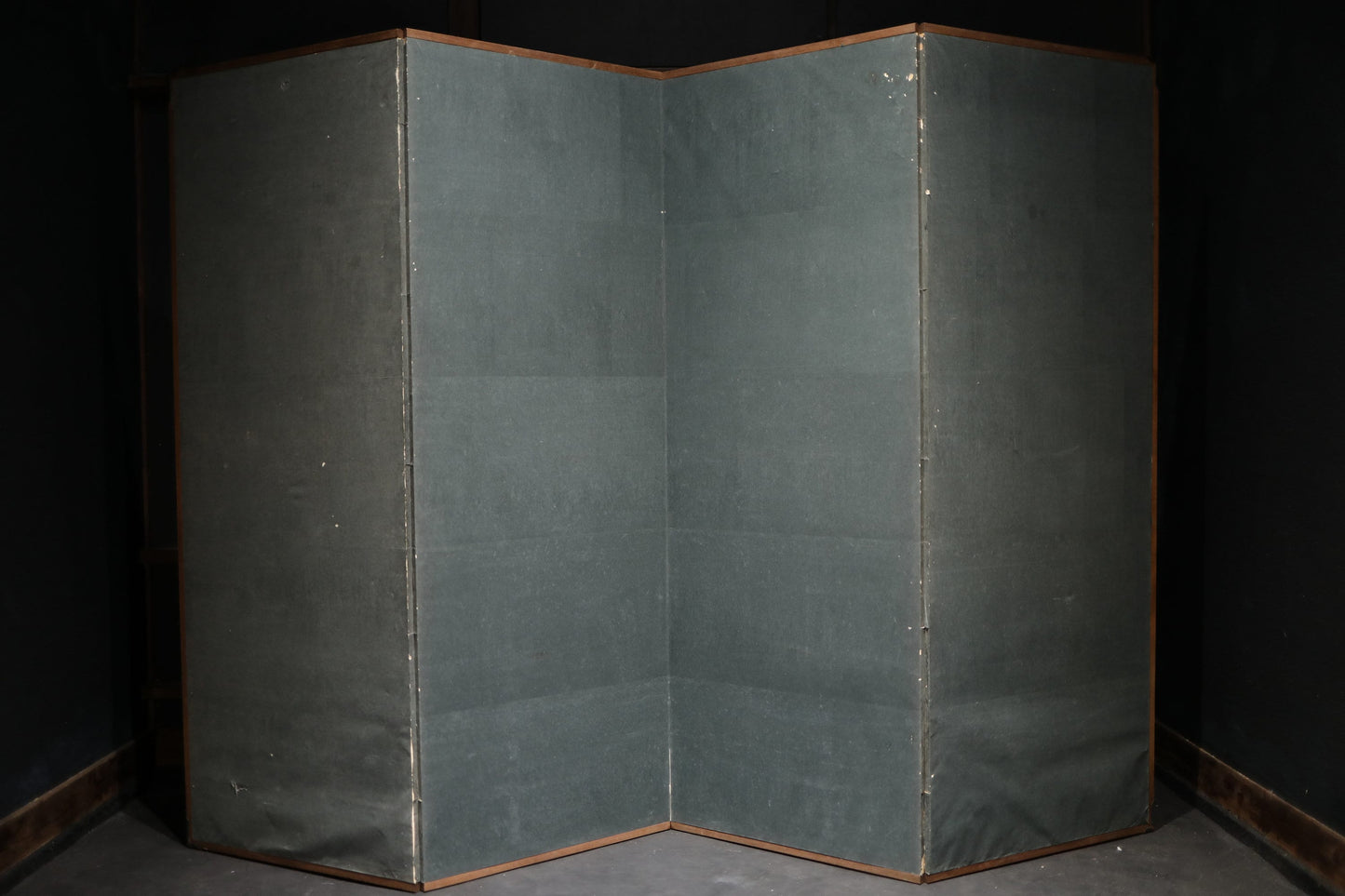 Japanese Antique Byobu Folding Room Divider - Edo Period Screen with Gold Ink Painting