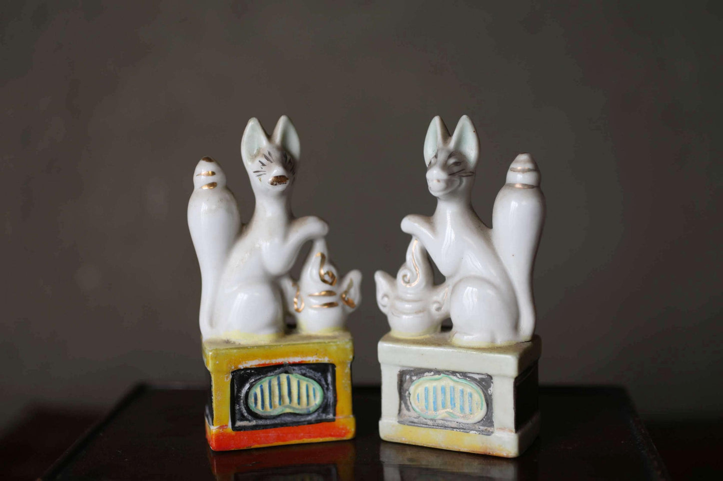 Kitsune Porcelain Dolls – Vintage Japanese Fox Figurines | Shinto Shrine Art