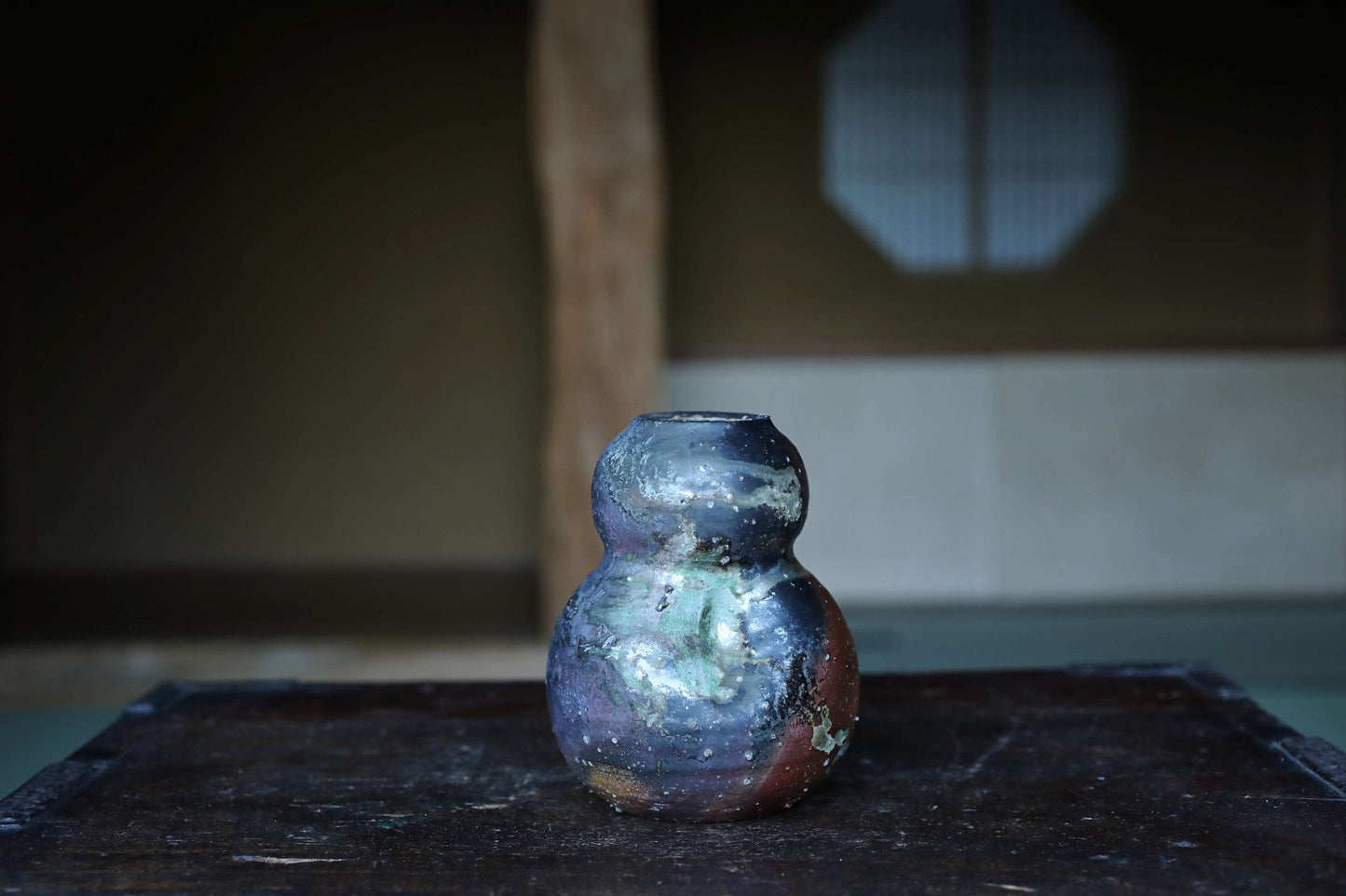 Shigaraki Pottery Vase - Japanese Vintage Hanging Ceramic Flower Vase H13.3cm
