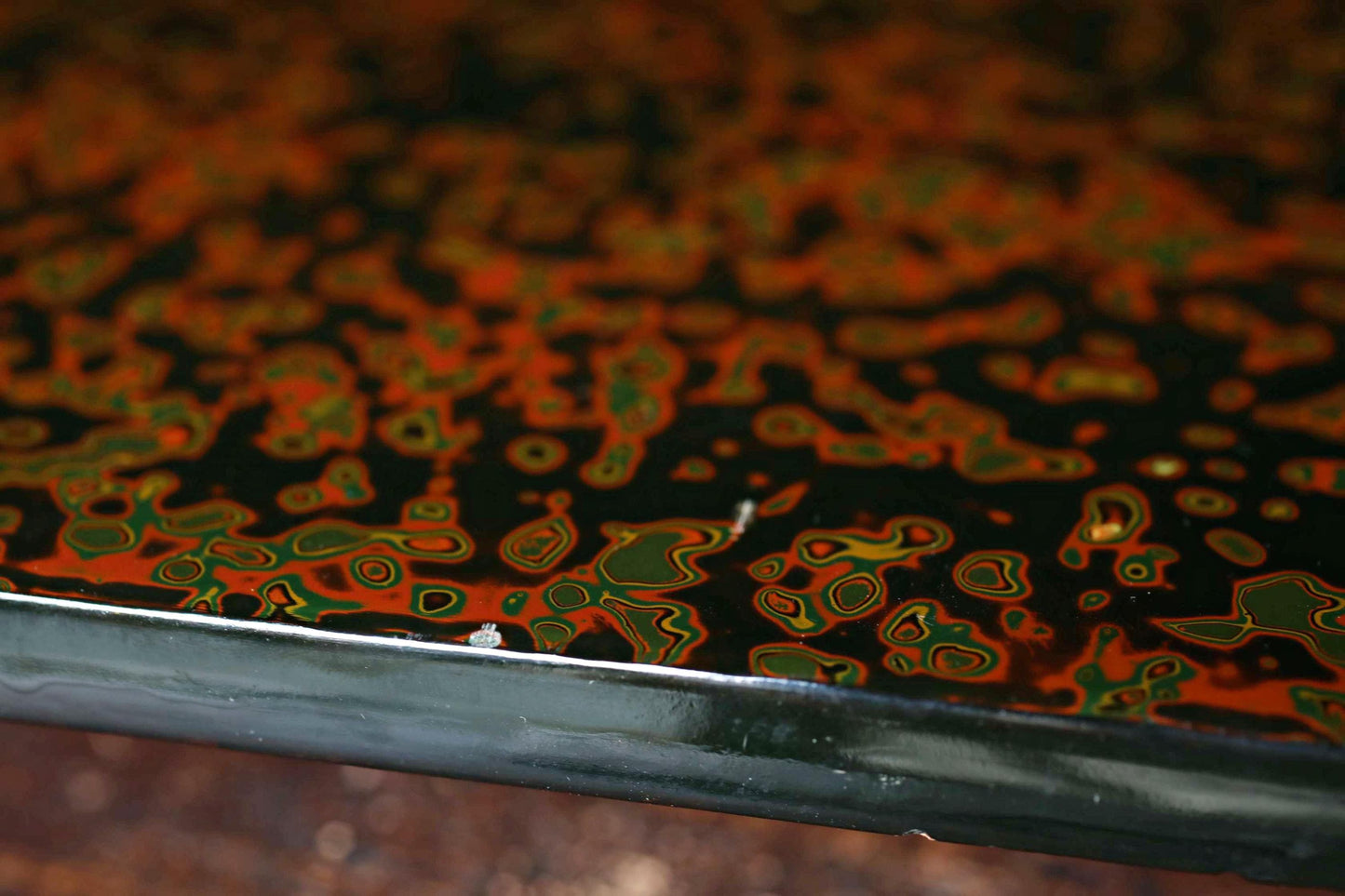 Tsugaru Lacquer Tray Stand – Antique Japanese Lacquerware Display With Mother-Of-Pearl Inlay