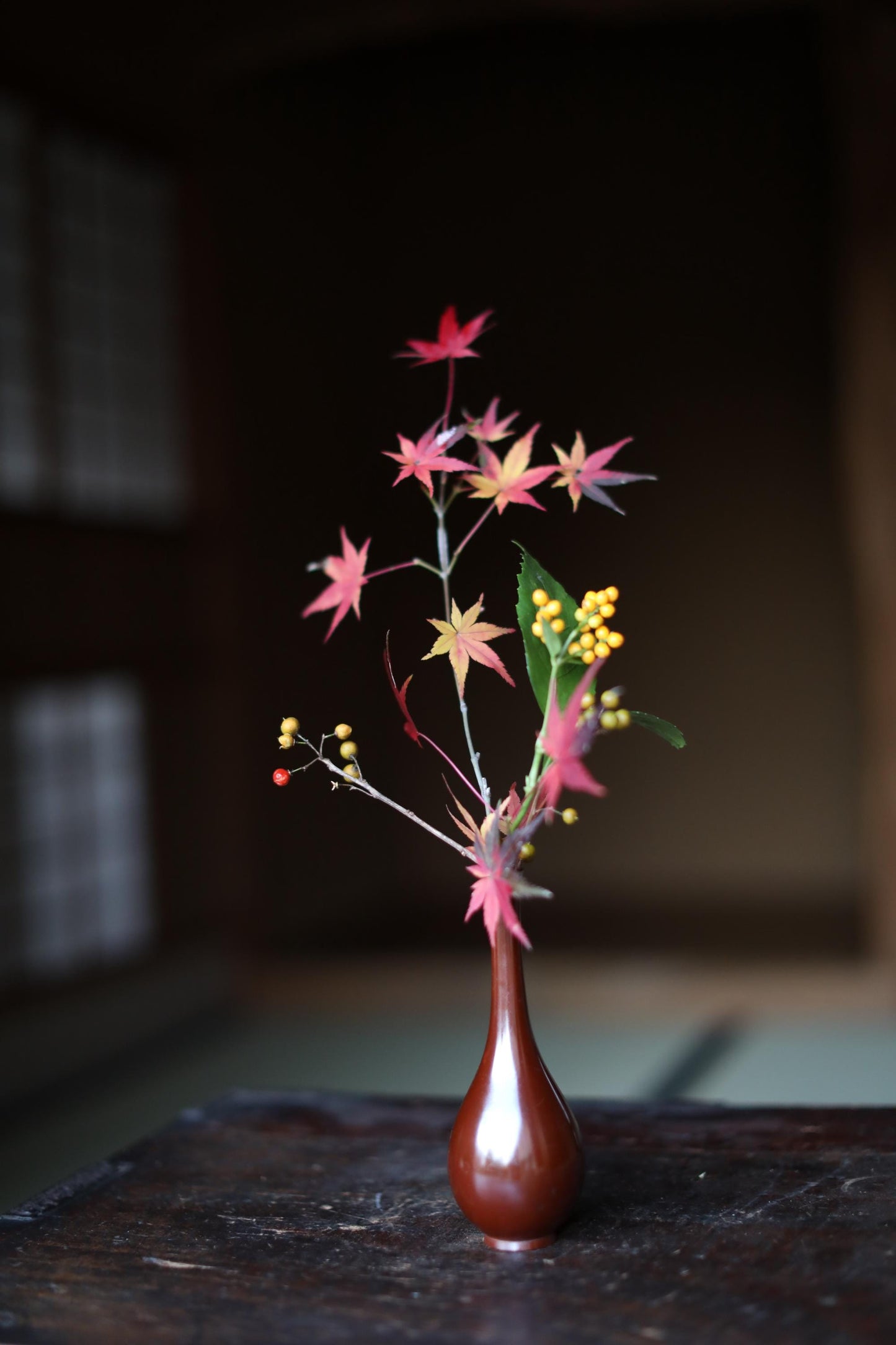 Vintage Japanese Vase - Bronze Sorori Ikebana Tea Ceremony Vase with Signed Wooden Box