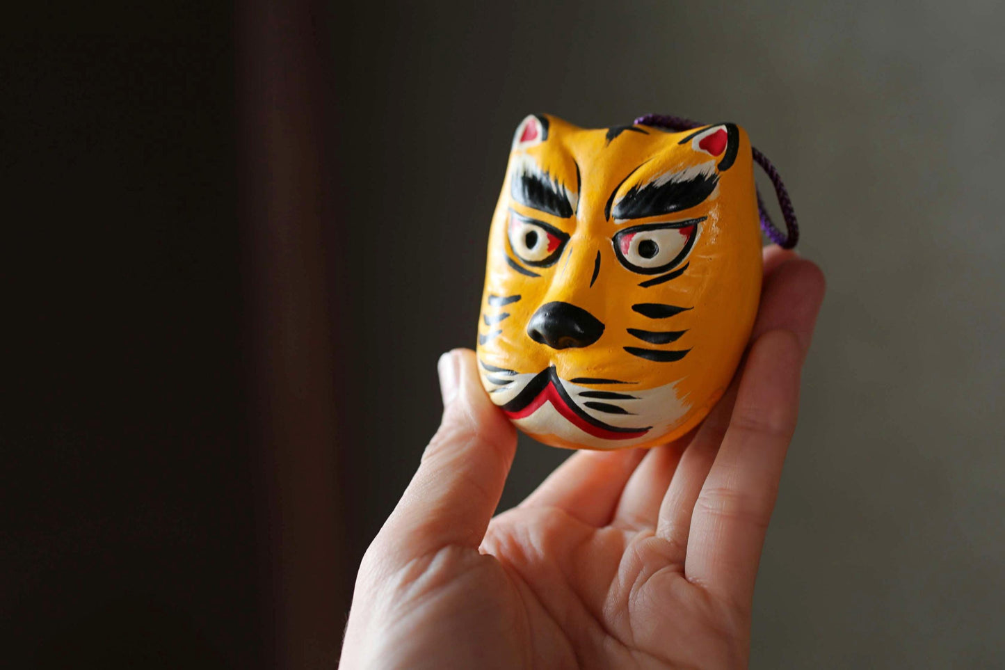 Japanese Pottery Bell - Vintage Kitsune Fox Ornament | Shimokawara-Yaki Ceramic Charm