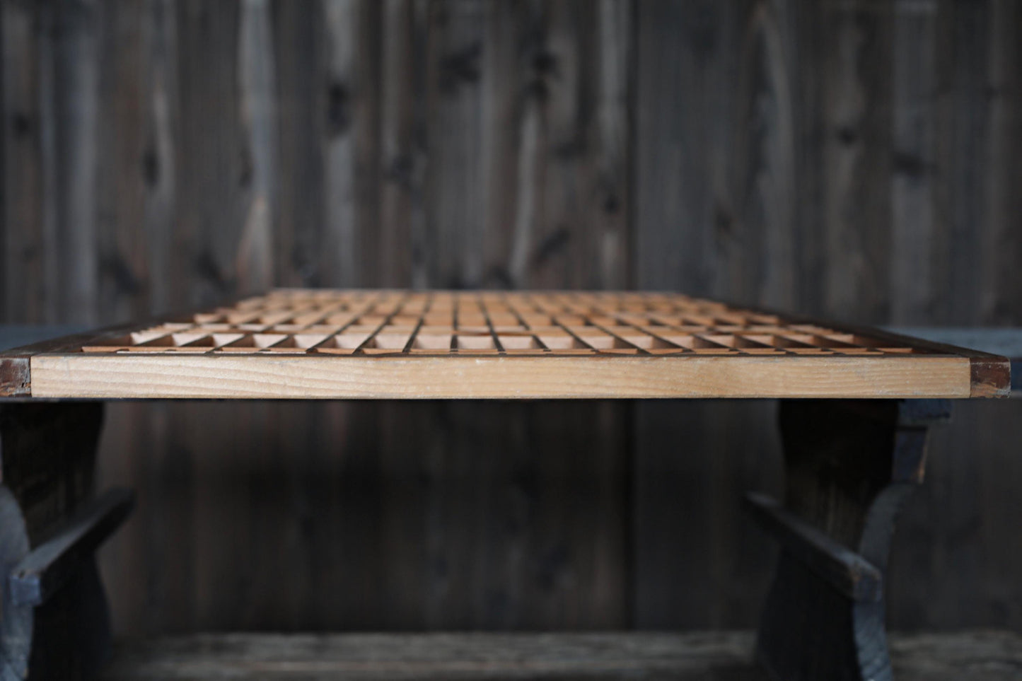 Vintage Shoji Screen ×2 - Kumiko Wood Panel Pair | Japandi Wall Art, Geometric Frame