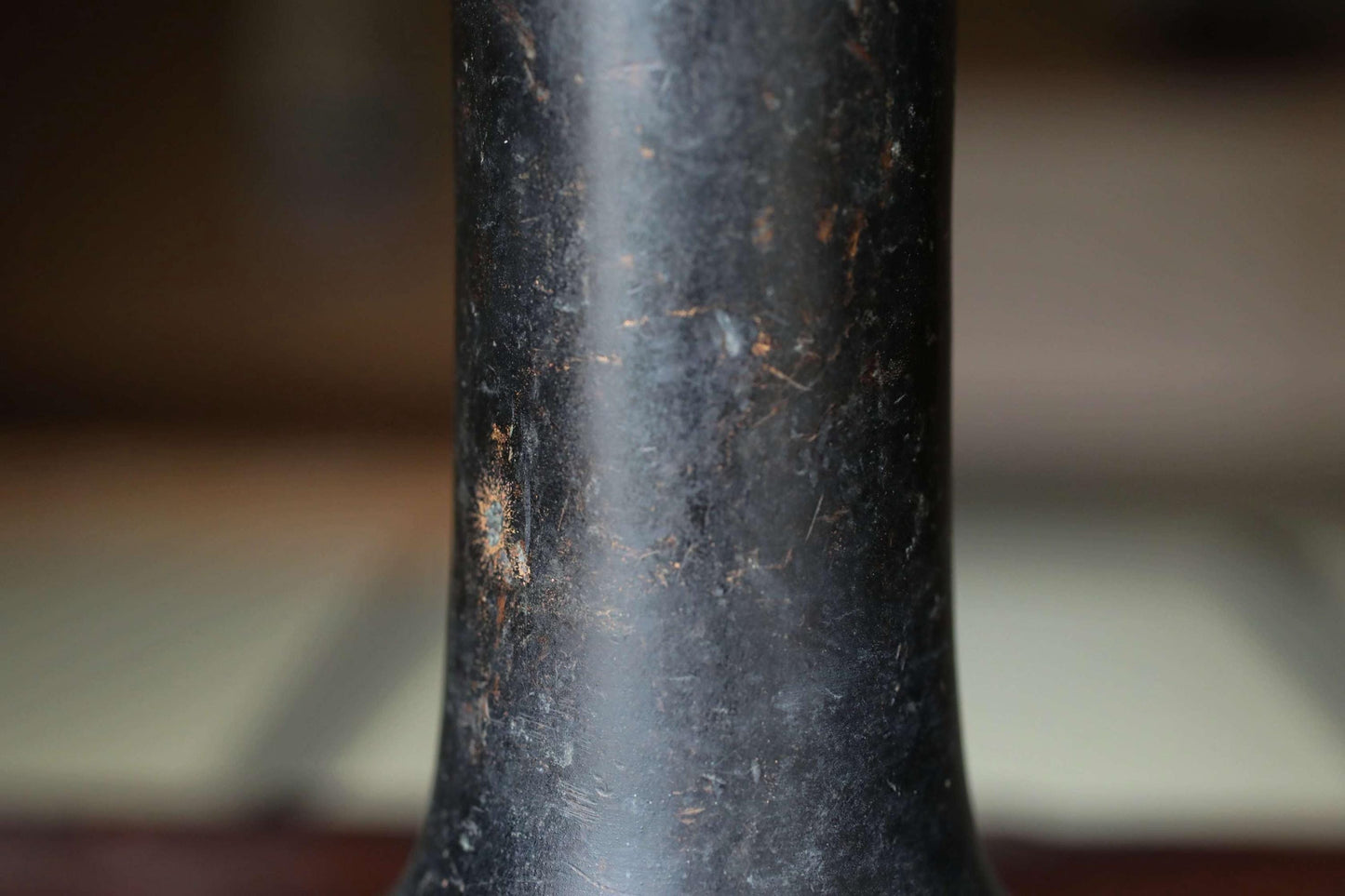 Japanese Bronze Vase - Antique Bronze Flower Vase with Stable Base for Ikebana