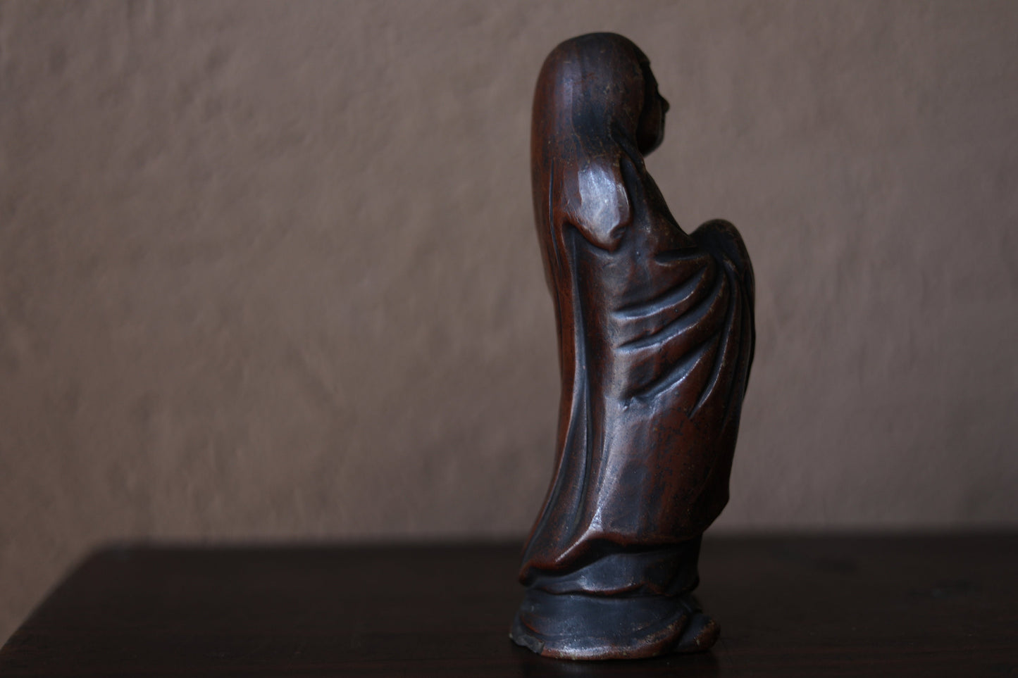 Bizen Daruma Statue - Vintage Japanese Pottery Zen Monk Ceramic Sculpture 1950s