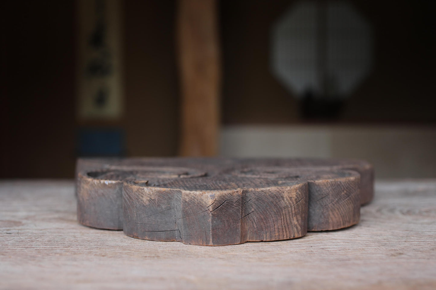 Antique Japanese Wood Carving - Wooden Cloud Pedestal | Buddhist Temple Art Sculpture