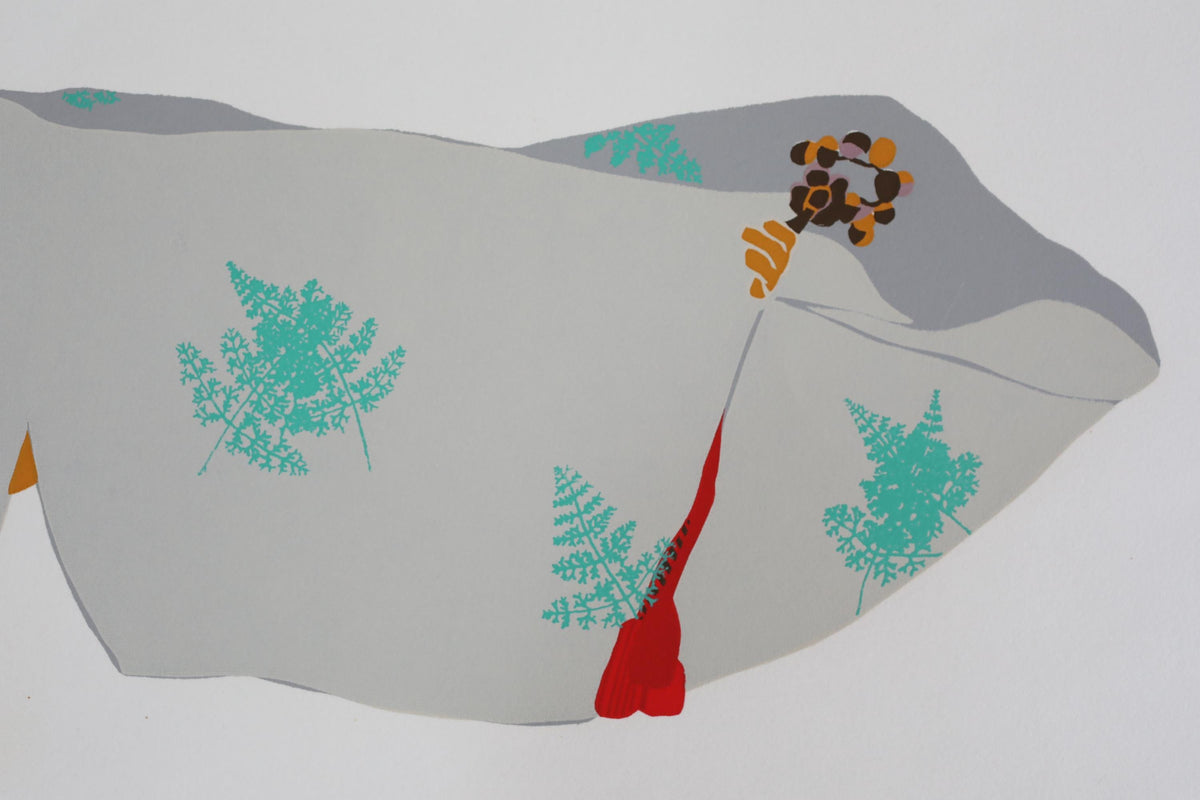 The image is a collage of various abstract shapes and patterns, including leaves, flowers, and other organic forms.