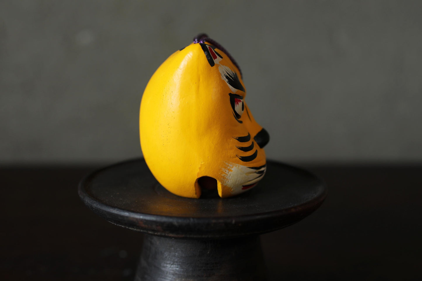 Japanese Pottery Bell - Vintage Kitsune Fox Ornament | Shimokawara-Yaki Ceramic Charm