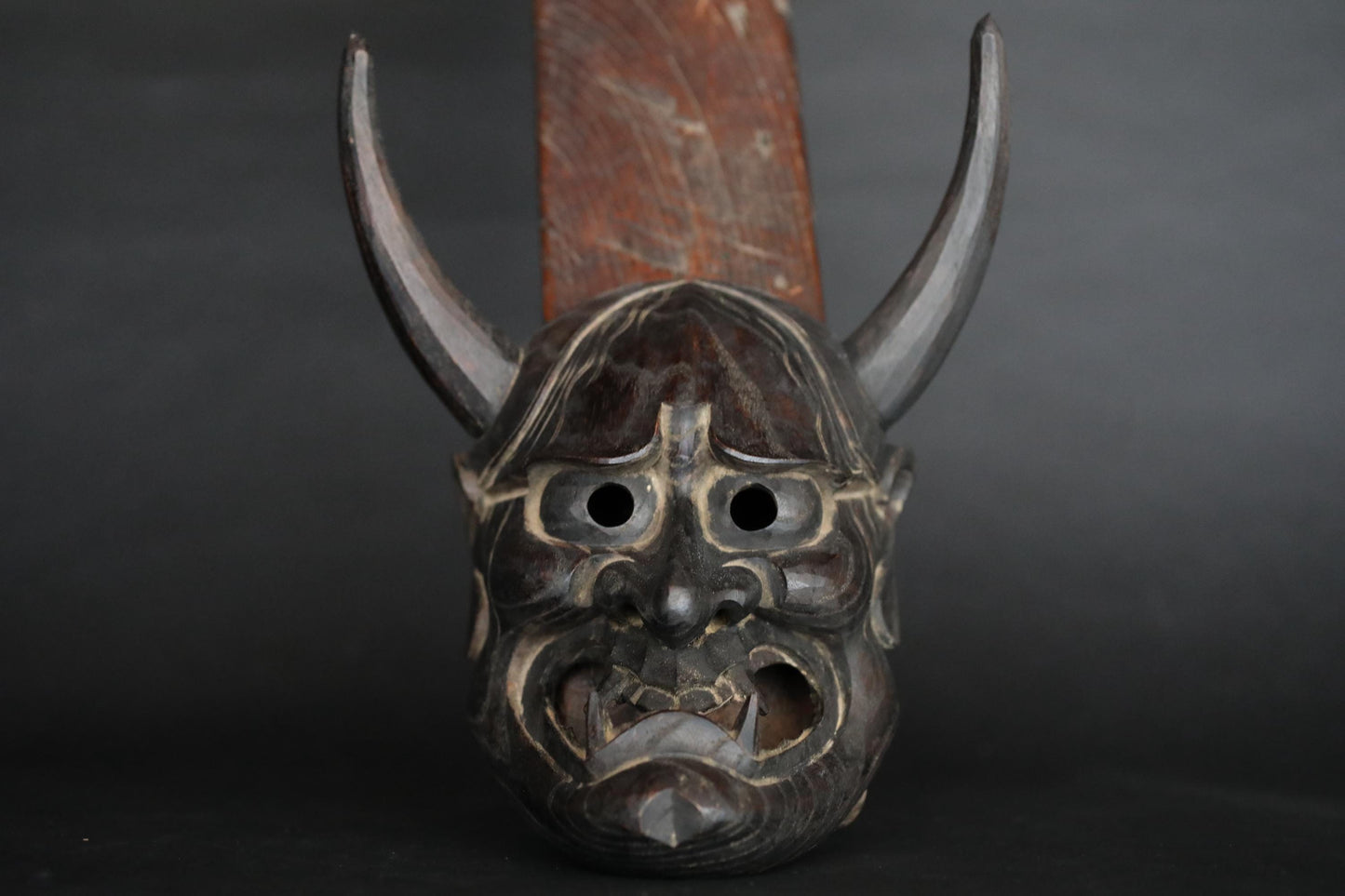 Hannya Mask - Hand Carved Wood Female Demon | Japanese Noh Theater Art Wall Decor