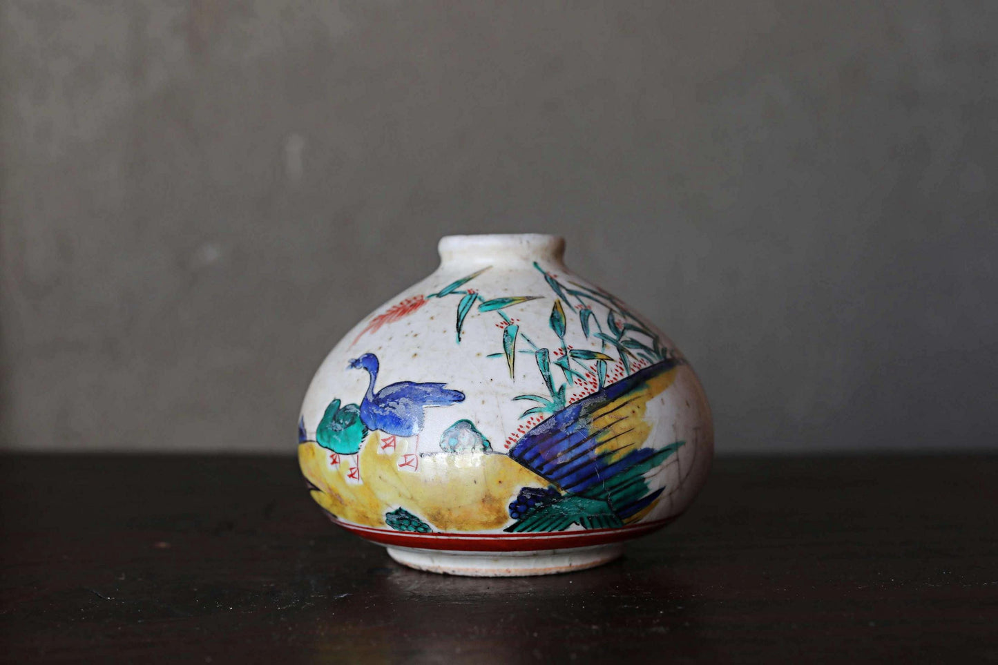 Antique Ko-Imari Vase - Japanese Porcelain Bud Vase With Bird Floral Design