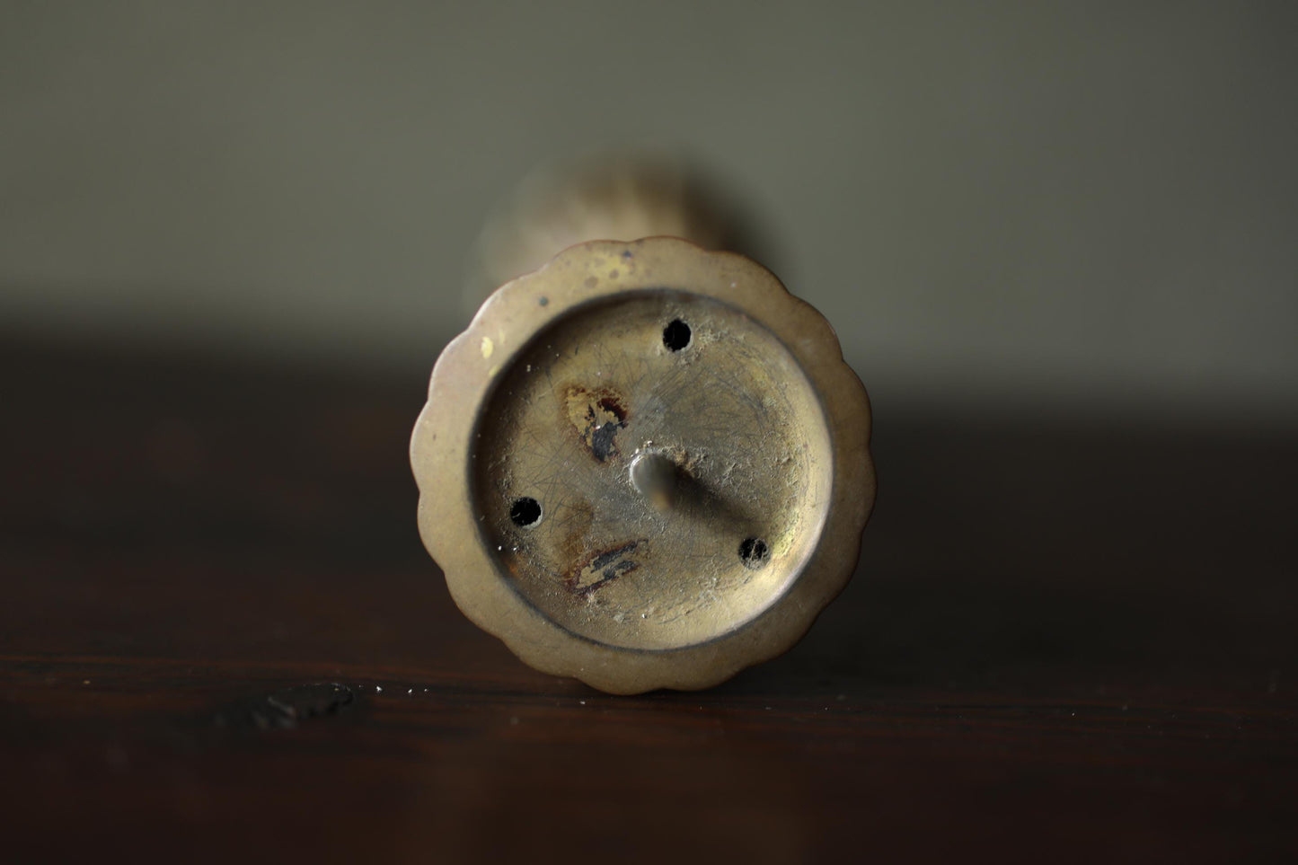 Antique Brass Candlestick – Japanese Lotus Flower Candle Holder | Vintage Shokudai