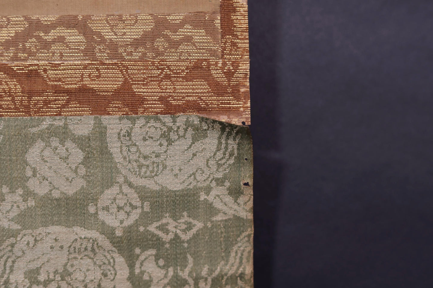Antique Japanese Dragon Scroll – Edo Period Art | Rising Dragon Painting on Silk Brocade