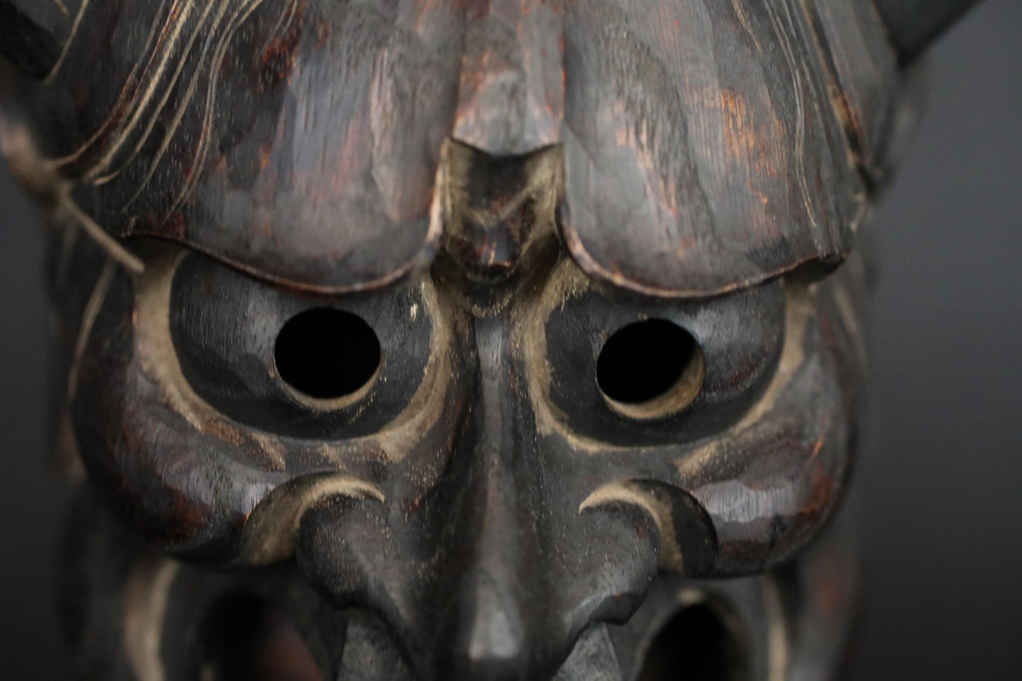 Hannya Mask - Hand Carved Wood Female Demon | Japanese Noh Theater Art Wall Decor