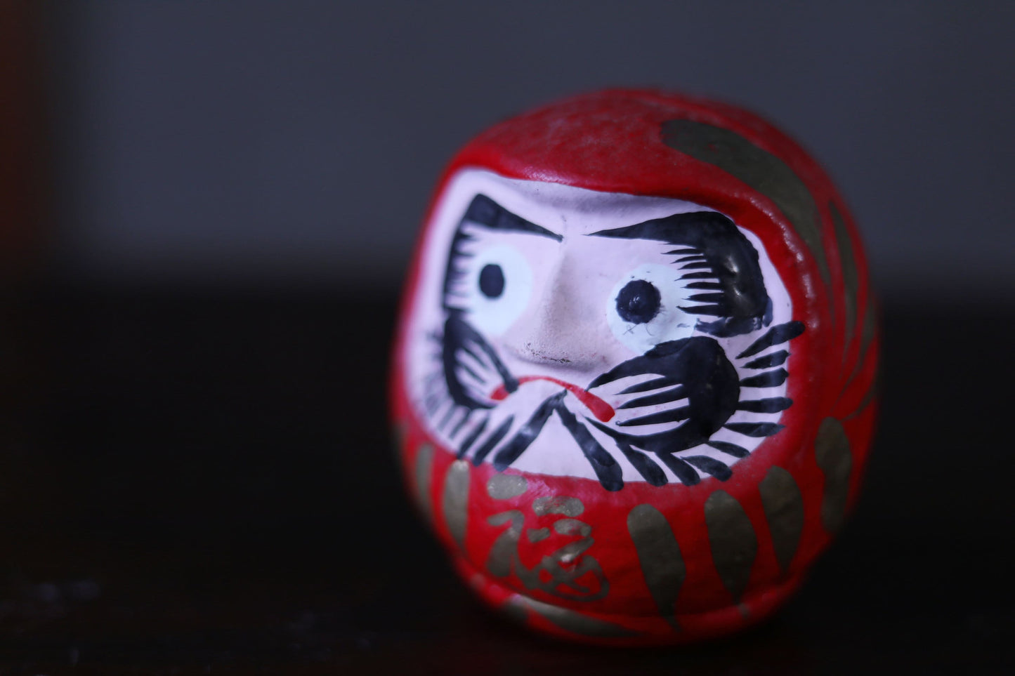 Daruma Doll Figurine – Japanese Roly-Poly Toy | Traditional Paper Tumbler Doll 3.5in