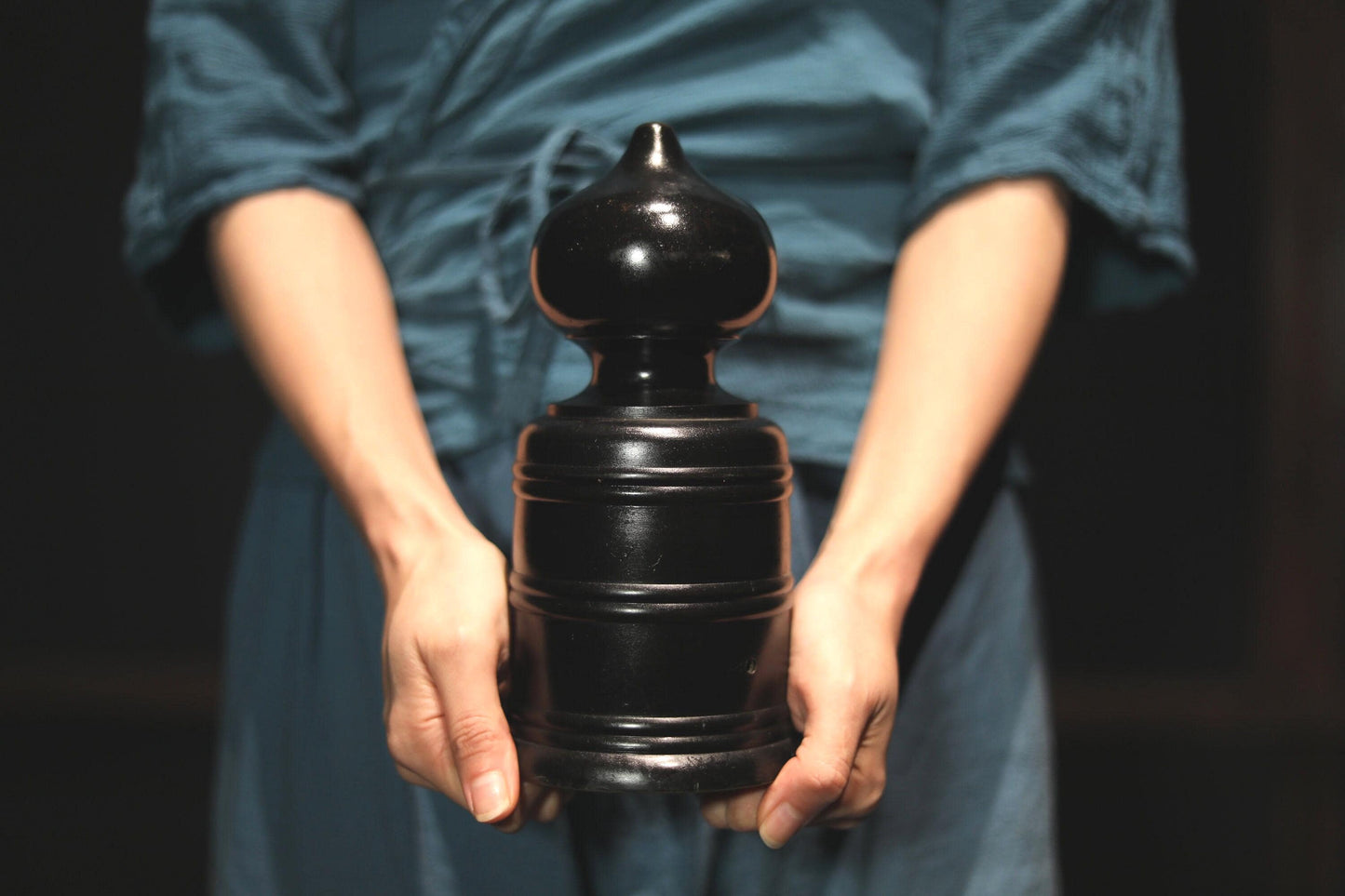 Japanese Giboshi Ornament - Bronze Pillar Crown | Temple Column Decoration, Traditional Japanese Decor