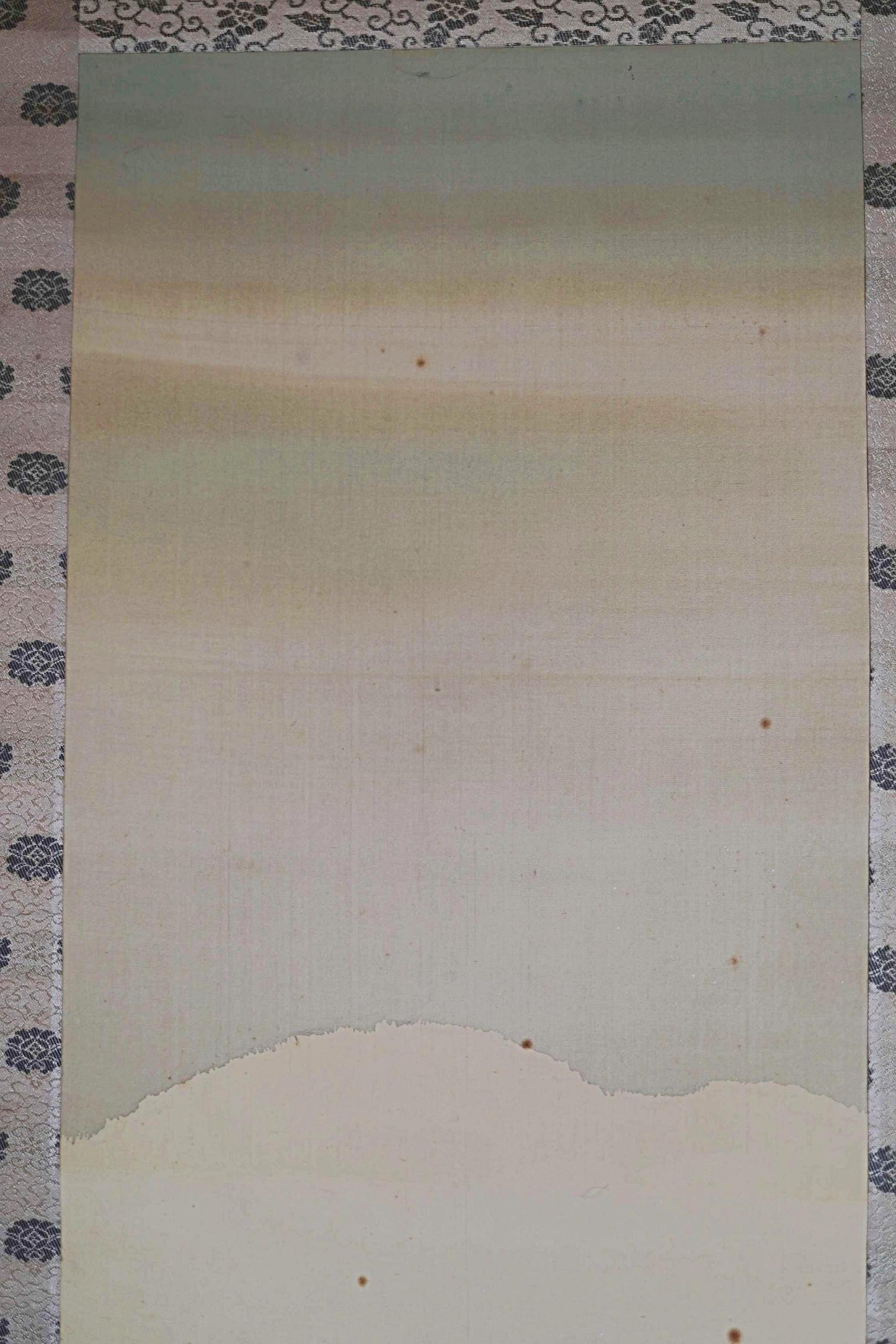 Japanese Antique Scroll - Kyoto Snow Painting on Silk and Paper, Signed Hirai Baisen Artwork