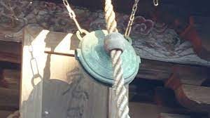 Japanese Antique Temple Gong - Bronze Wanikuchi Bell With Signed Lotus Design, 1700s Edo