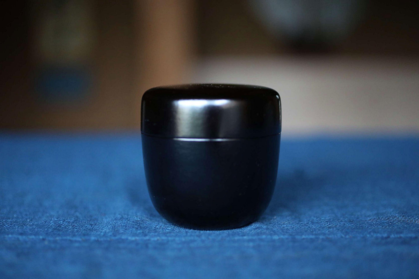 Vintage Matcha Tea Caddy - Black Natsume Container | Rikyu Style Lacquered Box