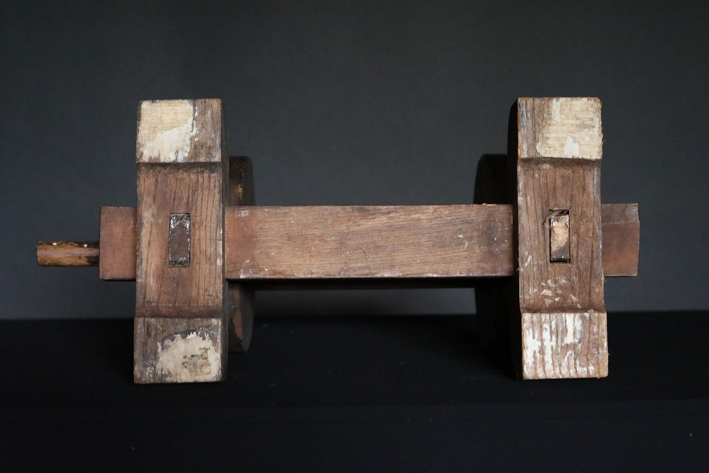Japanese Silk Bobbin - Antique Wooden Spool Winder | Edo Period Craft Tool W59cm
