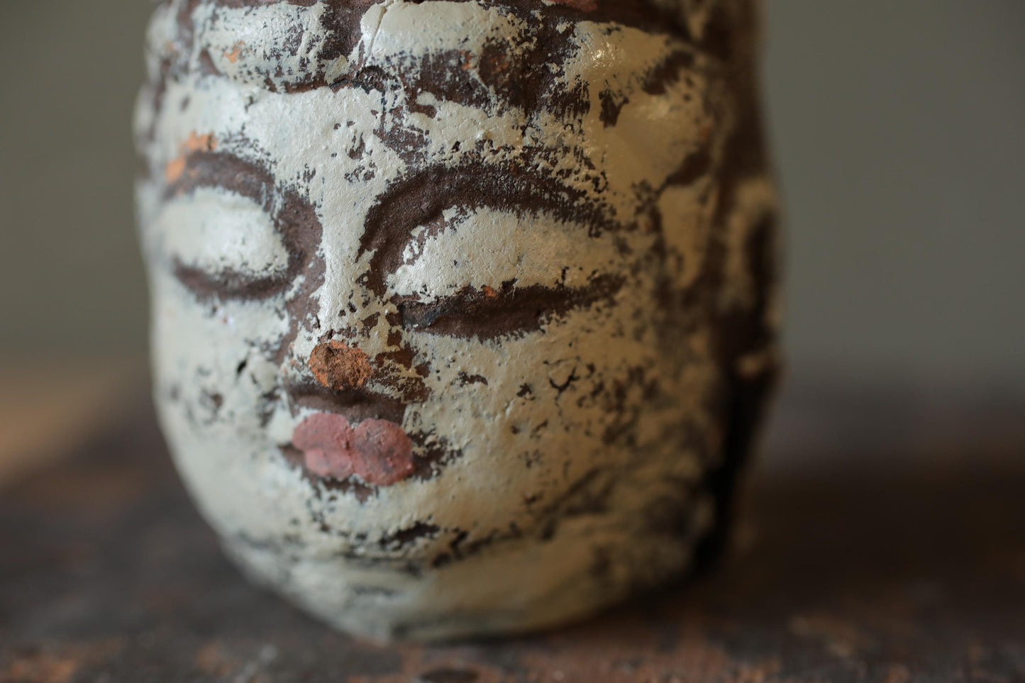 Japanese Pottery Buddha Bell: Vintage Christmas Ornament, Paperweight