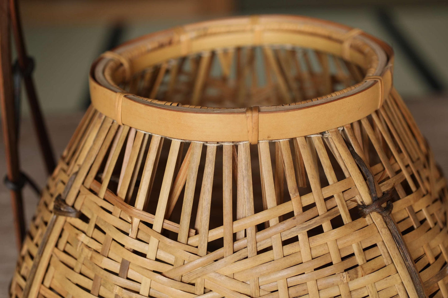 Japanese Bamboo Basket - Vintage Woven Ikebana Flower Basket | Handcrafted Bamboo Art