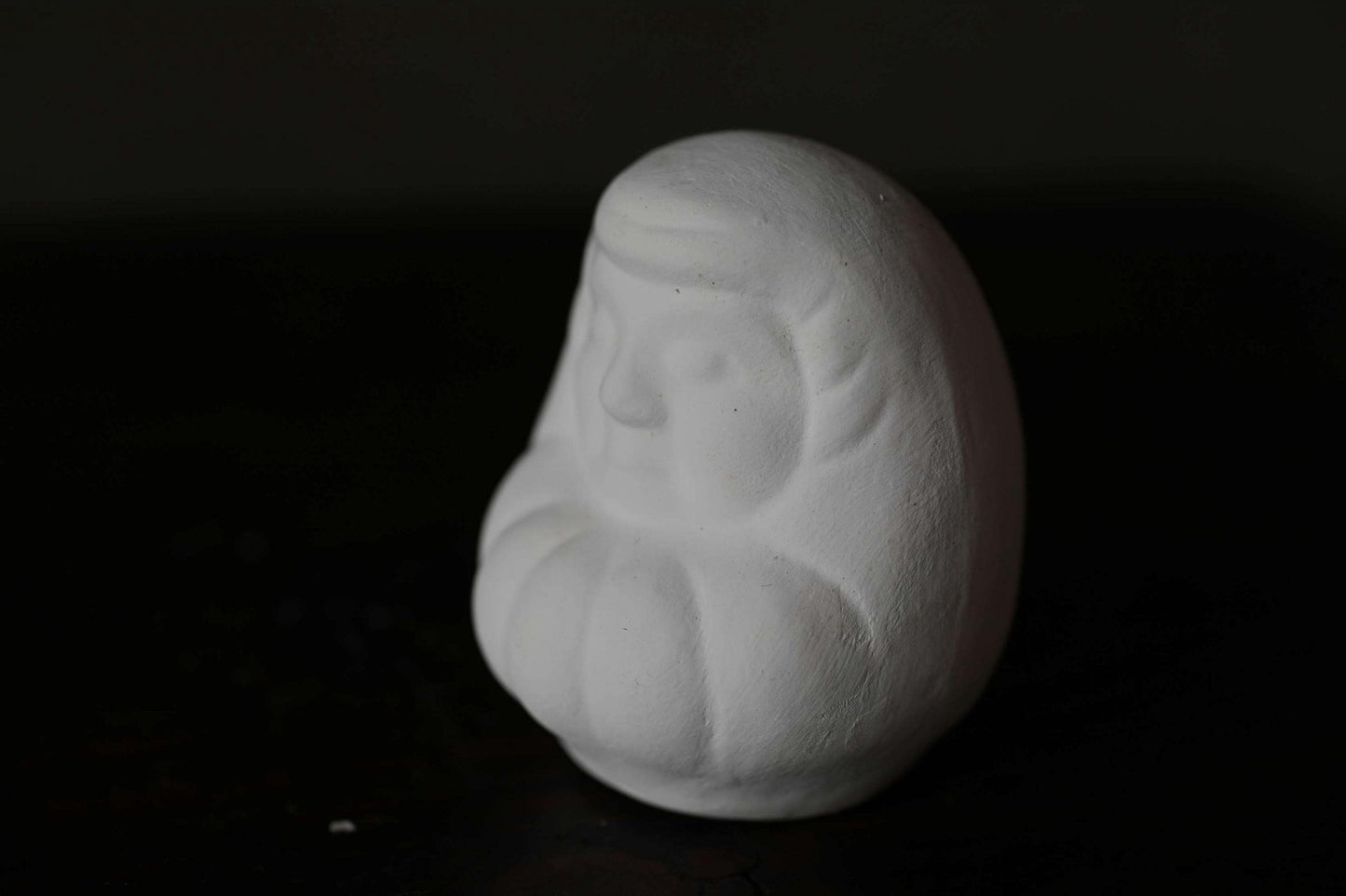 Daruma Japanese Doll - White Pottery Statue | Zen Savings Box | Ceramic Piggy Bank
