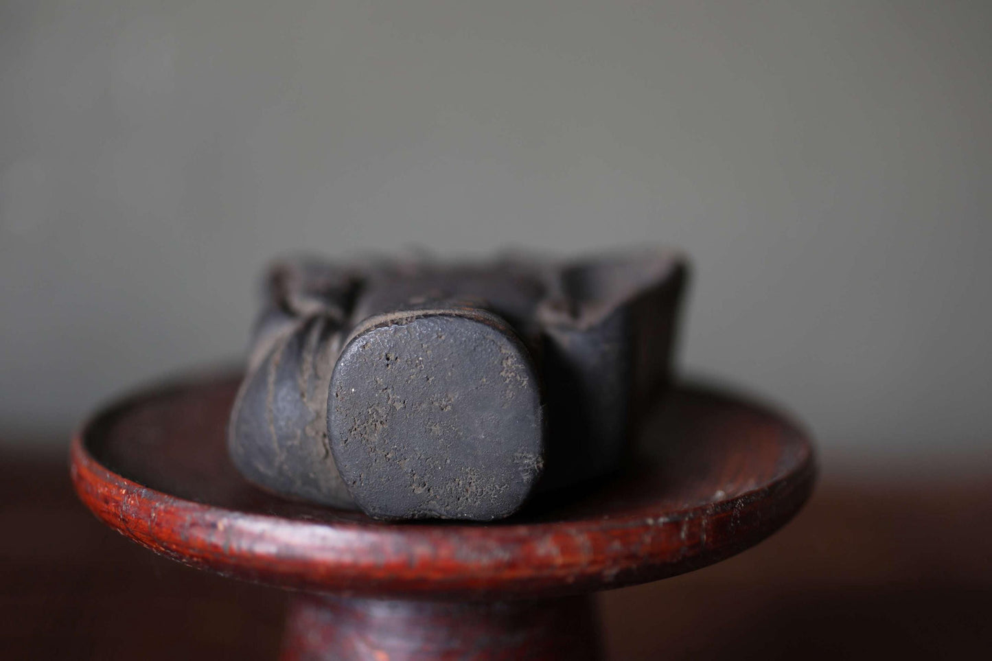 Daikoku Wooden Statue – Antique Edo Period Carving | Hand Carved Mascot With Susuke Patina