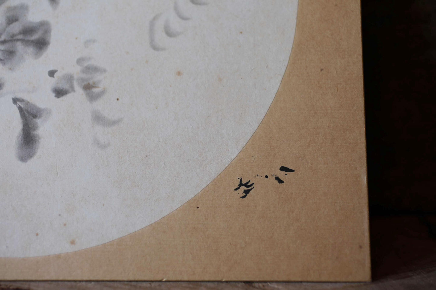 Japanese Shikishi Art - Vintage Hand Painted Flower & Animal Set on Traditional Paper