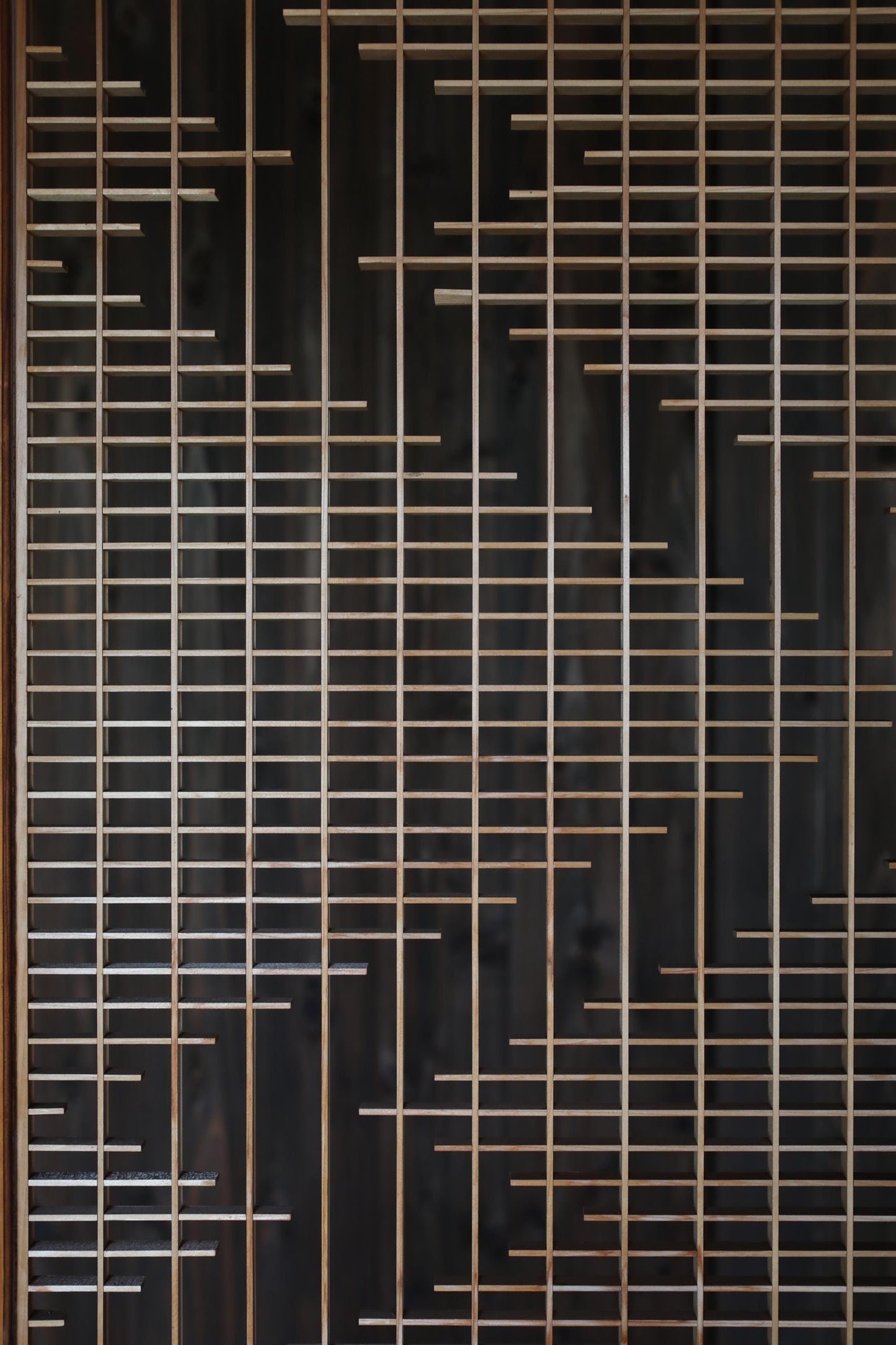 Vintage Shoji Screen - Kumiko Wood Panel | Japandi Wall Art & Geometric Frame
