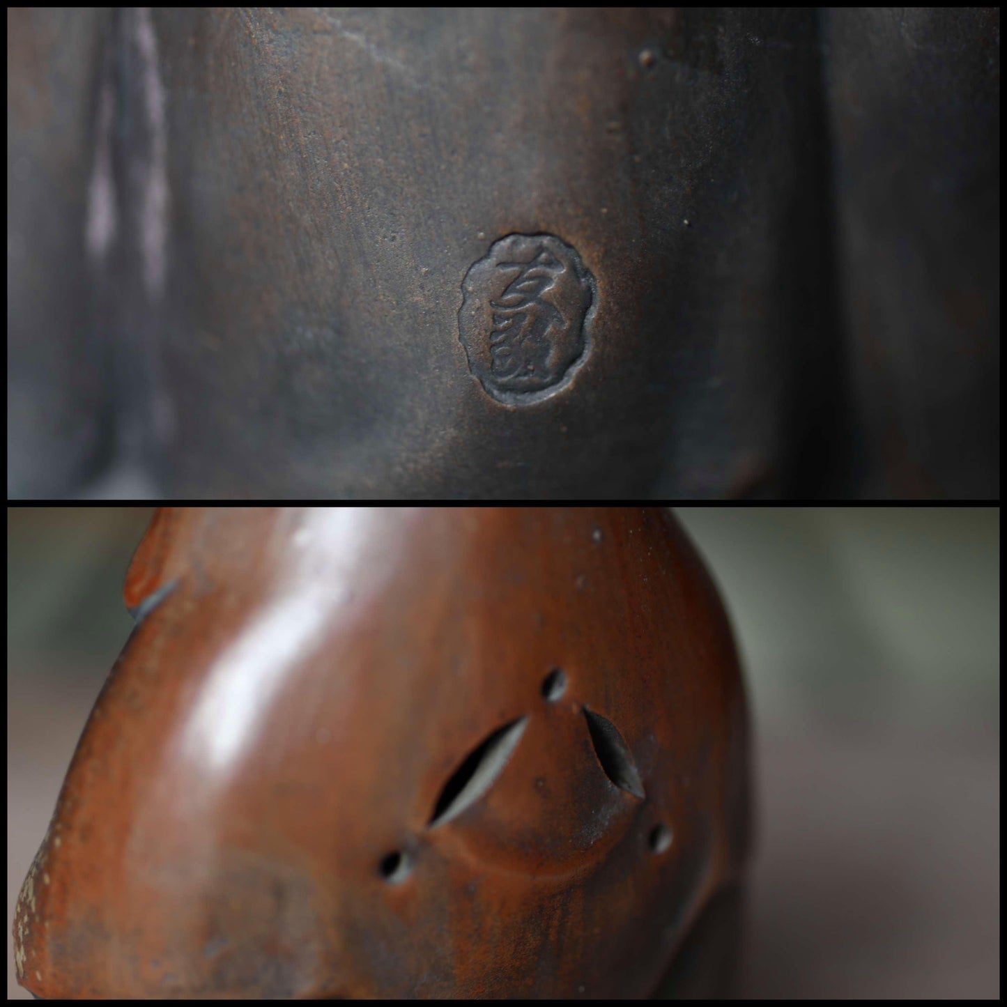 Antique Bizen Kannon Statue – 1800s Japanese Ceramic Figurine With Wooden Box Gift
