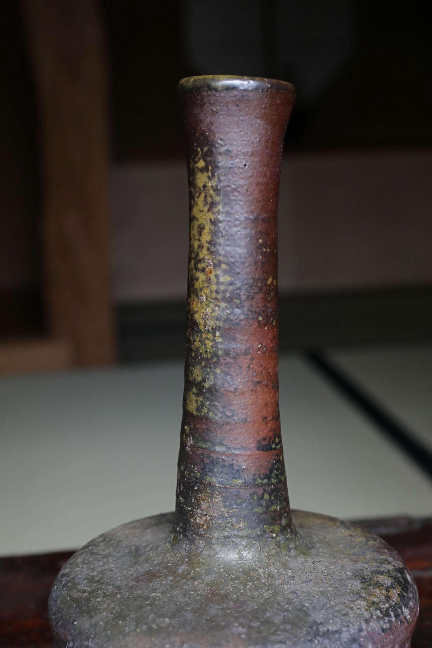 Bizen Ware Vase - Signed Japanese Pottery for Ikebana & Tea Ceremony Decor