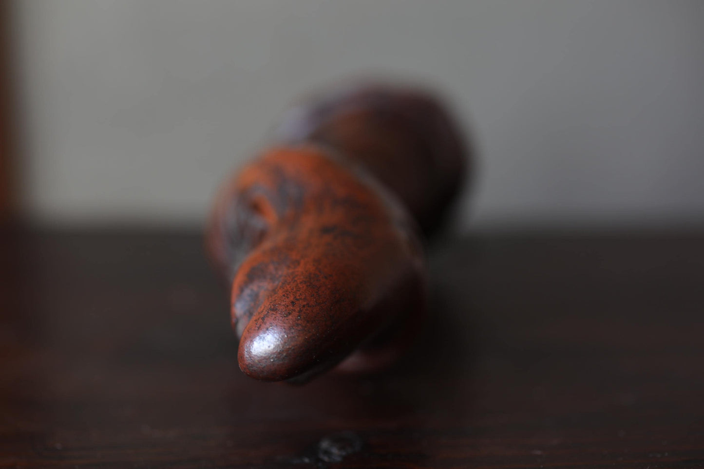 Antique Bizen Kannon Statue – 1920s Unglazed Stoneware Buddhist Figurine