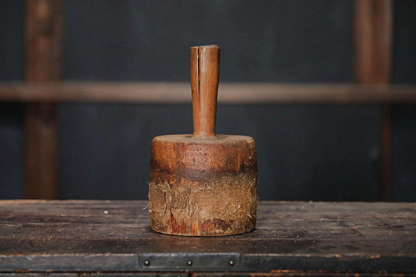 Japanese Wooden Straw Hammer - Vintage Wooden Tool | Mingei Folk Art Hat Rack Display