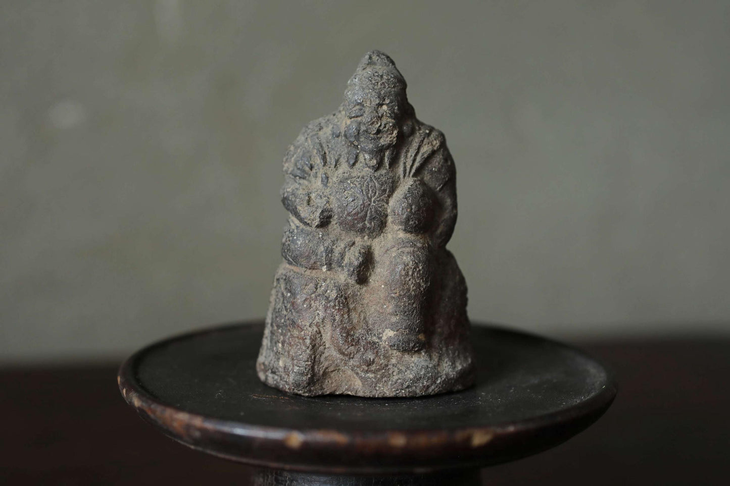 Antique Ebisu Statue - 1800s Japanese Pottery Lucky God Figurine | Edo Era Art