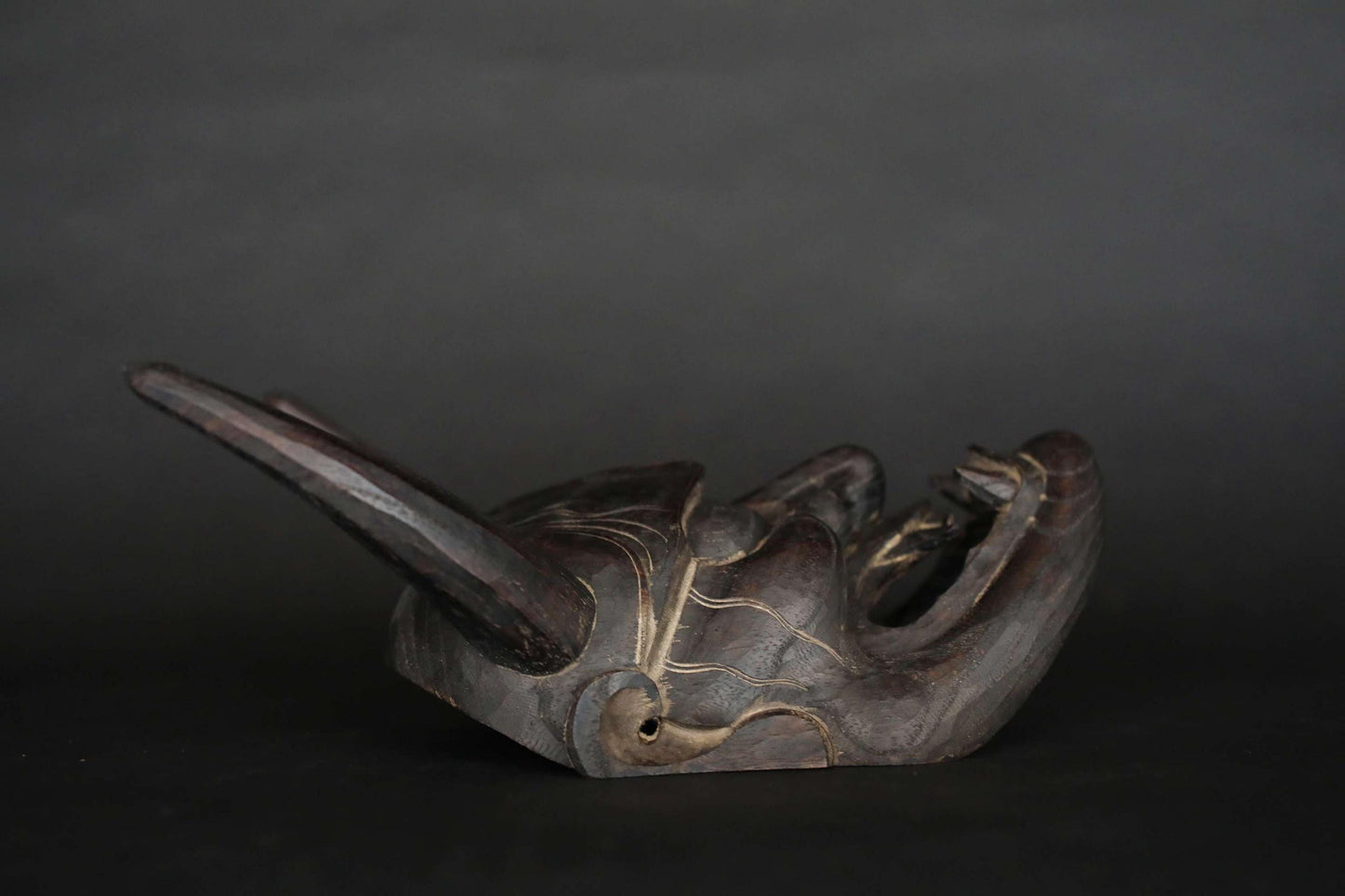 Hannya Mask - Hand Carved Wood Female Demon | Japanese Noh Theater Art Wall Decor