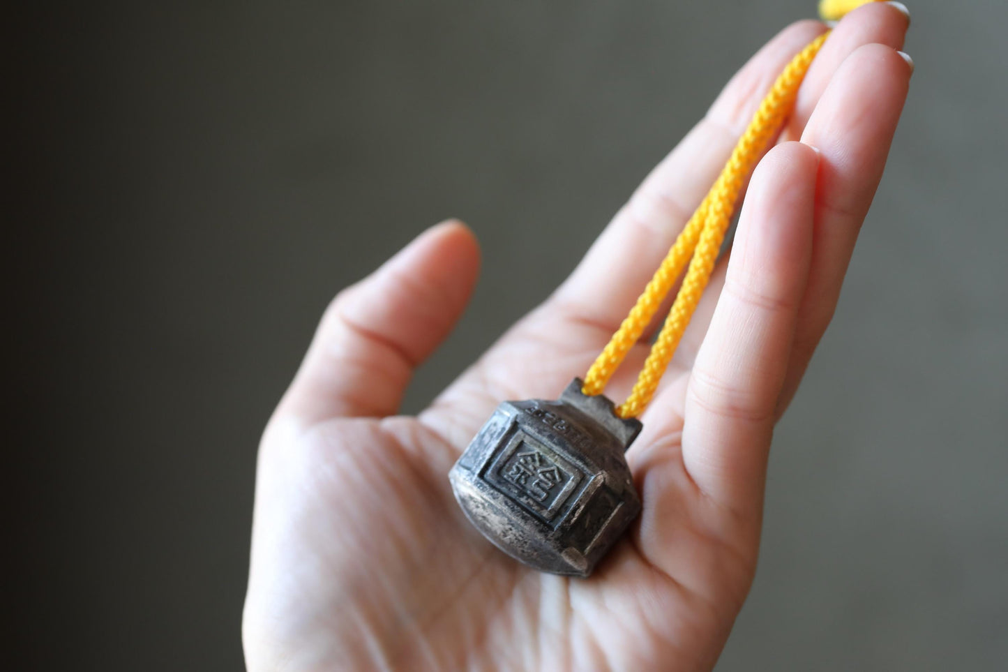 Japanese Vintage Bell Charm - Shinto Shrine Amulet With Kanji Engraving