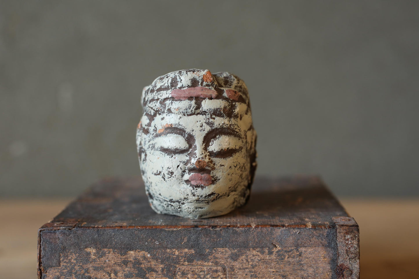 Japanese Pottery Buddha Bell: Vintage Christmas Ornament, Paperweight
