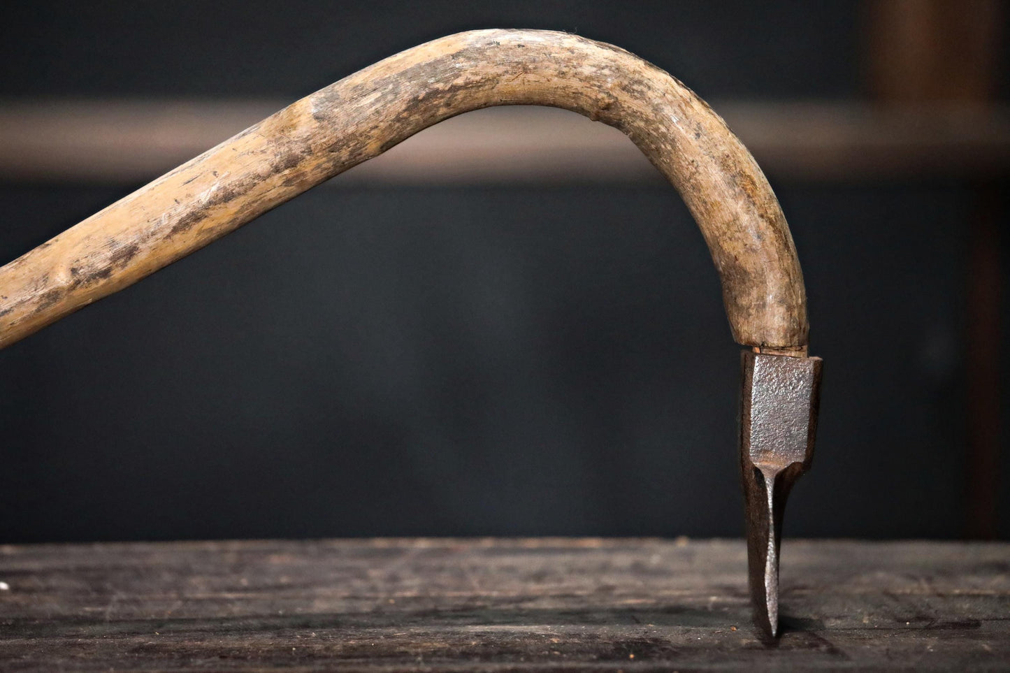 Japanese Vintage Adze - Signed Carpenter's Wood Tool with Naguri Cutting Marks